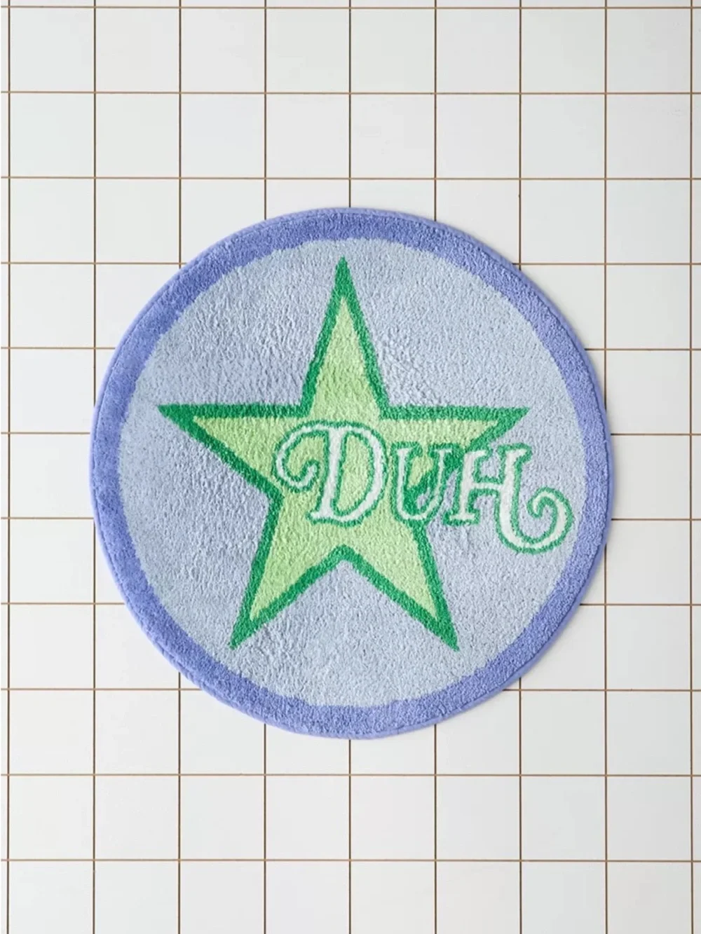 NWT Urban Outfitters Duh Star Round Plush Tufted Bath Mat
